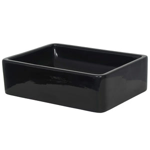 Lavandino Rettangolare in Ceramica Nero 41x30x12 cm 142734