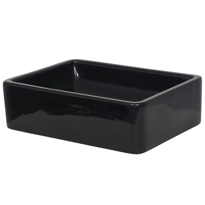 Lavabo bagno in ceramica lavabo wc rettangolare 41 x 30 x 12 cm nero 02_0002538