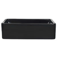 Lavandino Rettangolare in Ceramica Nero 41x30x12 cm 142734