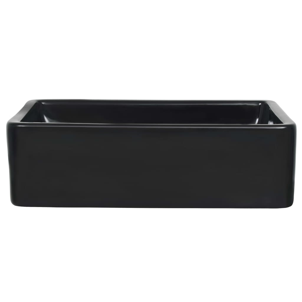 Lavandino-Lavello Rettangolare in Ceramica Nero 41x30x12 cm