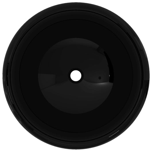 Lavabo bagno rotondo 40 x 15 cm ceramica nera 02_0002539