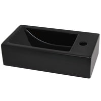 Lavandino con Foro Rubinetto Rettangolare Ceramica 46x25,5x12cm cod mxl 48908