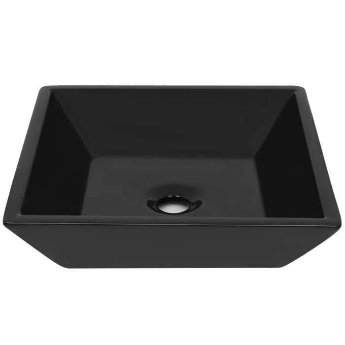 Lavabo bagno quadrato 41,5 x 41,5 cm ceramica nera 02_0002543