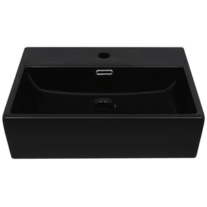 Lavabo con foro rubinetteria in ceramica 51,5 x 38,5 cm nero 02_0002545