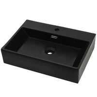 Lavabo con rubinetto in ceramica foro 60,5 cm nero 02_0002546