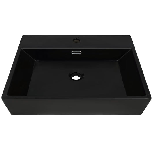 Lavabo con foro rubinetteria in ceramica 76 x 42,5 cm nero 02_0002547