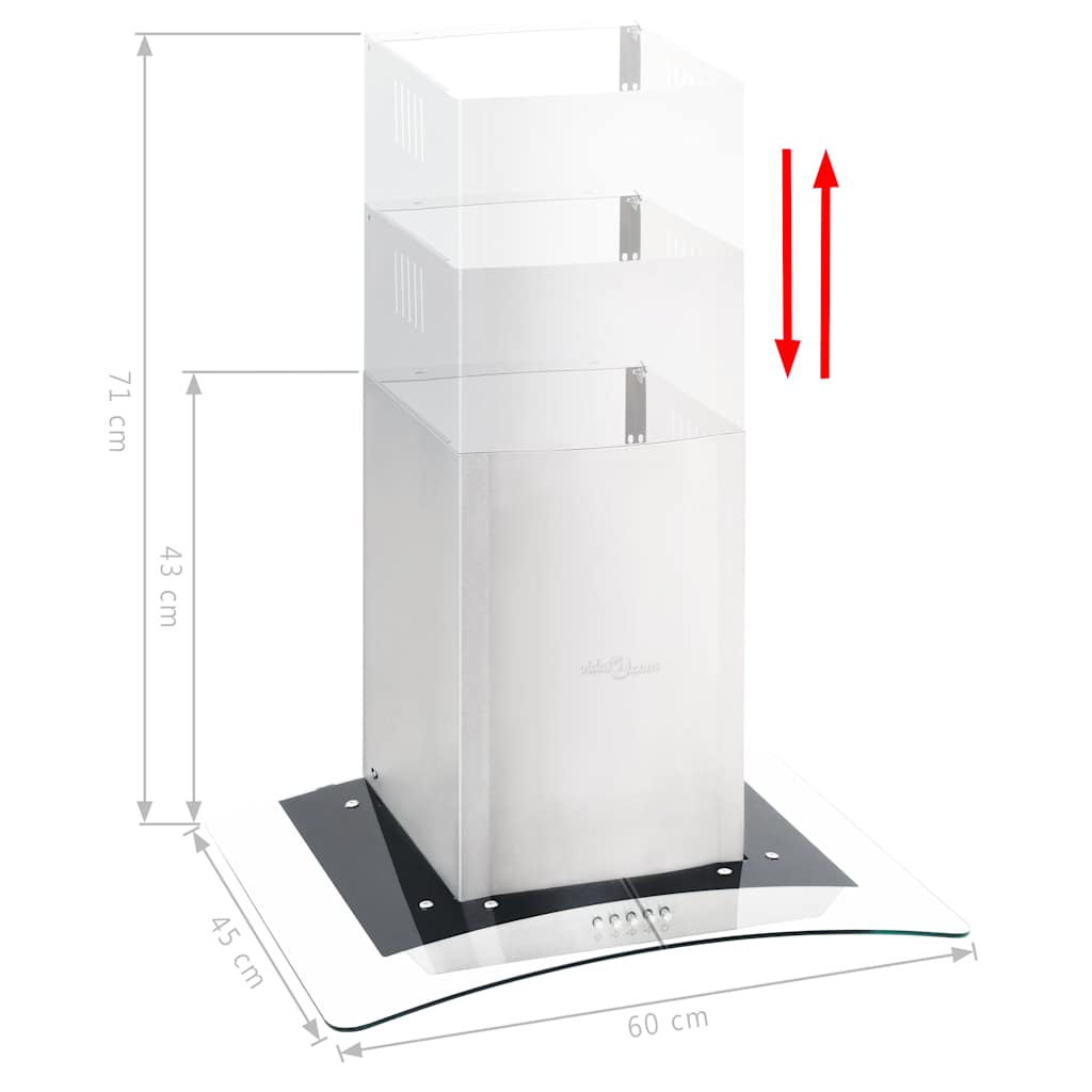 Cappa Aspirante a Muro 60 cm Acciaio Inossidabile 756 mÂ³/h LED cod mxl 5961