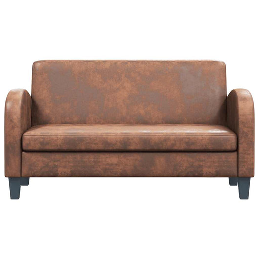 Divano a 2 Posti in Camoscio Artificiale Marrone 245585