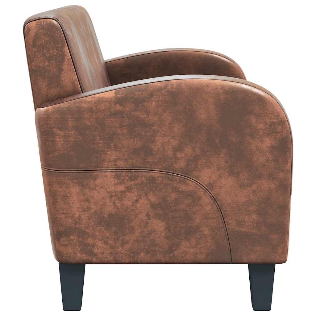 Divano a 2 Posti in Camoscio Artificiale Marrone 245585