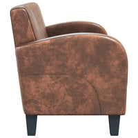 Divano a 2 Posti in Camoscio Artificiale Marrone 245585