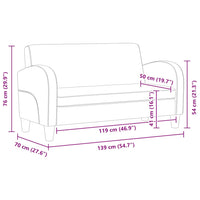 Divano a 2 Posti in Camoscio Artificiale Marrone 245585