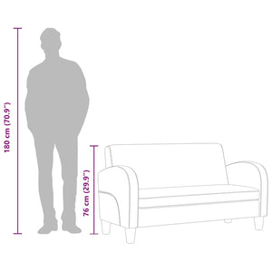 Divano a 2 Posti in Camoscio Artificiale Marrone 245585