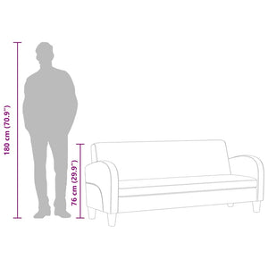 Divano a 3 Posti in Pelle Scamosciata Sintetica Marrone 245586