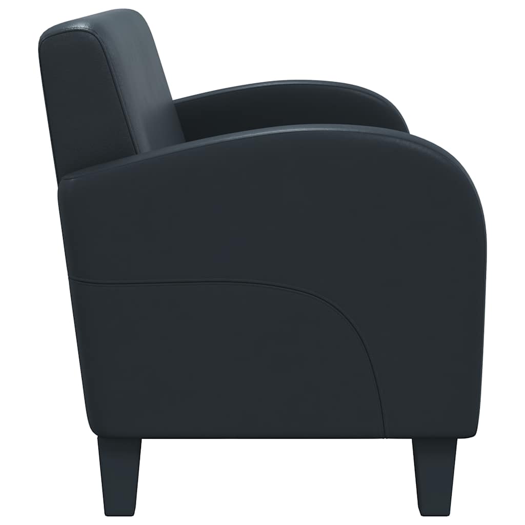 Divano a 2 Posti in Pelle Sintetica Nero cod mxl 25030