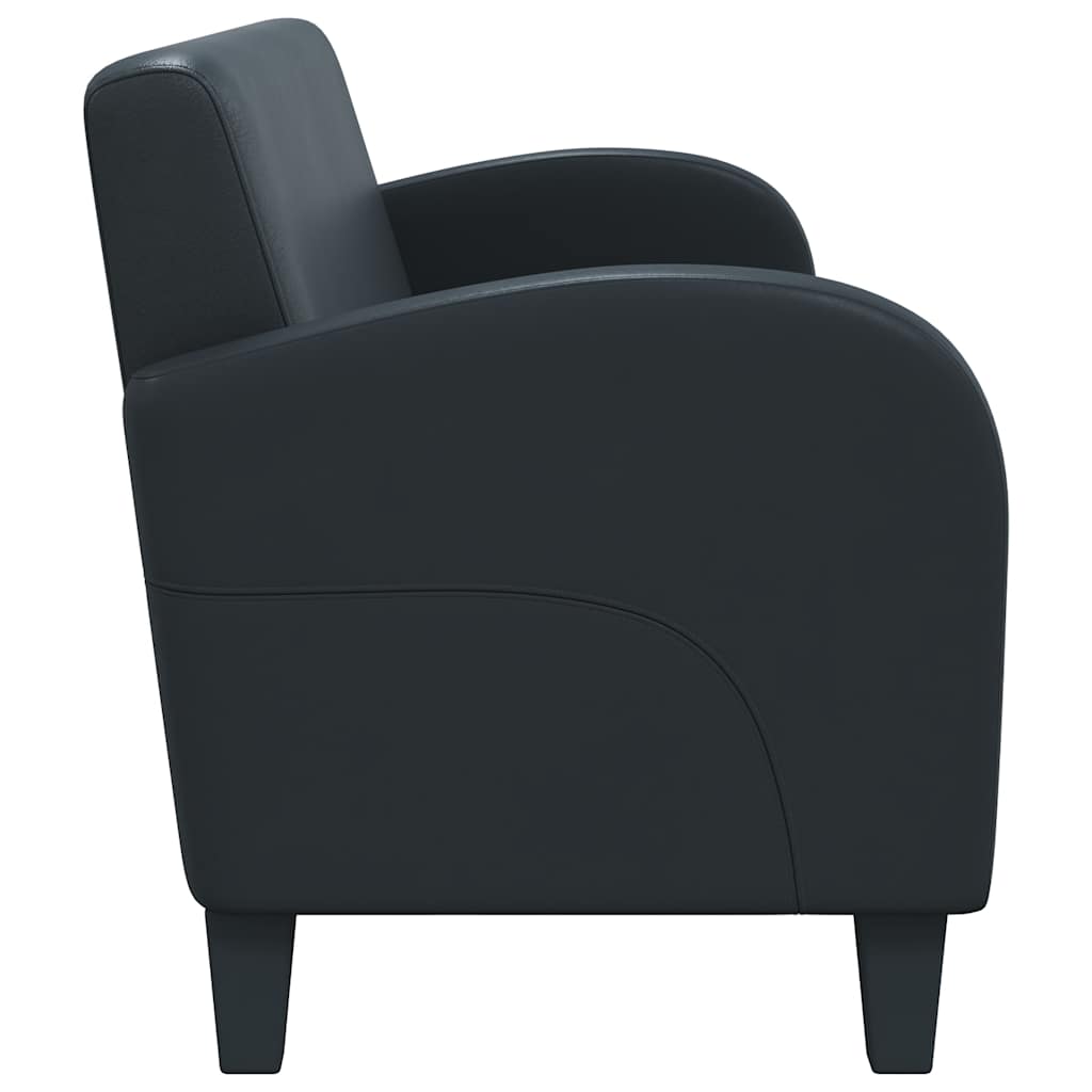 Divano a 3 Posti in Pelle Sintetica Nero 245588