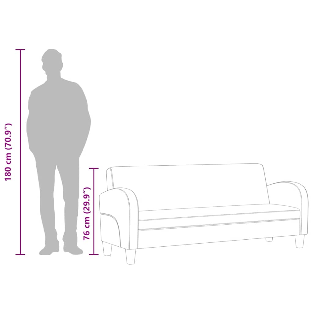 Divano a 3 Posti in Pelle Sintetica Nero 245588
