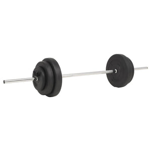 Set di manubri Long Bar 30 kg Fitness Bodybuilding Nero 02_0000742
