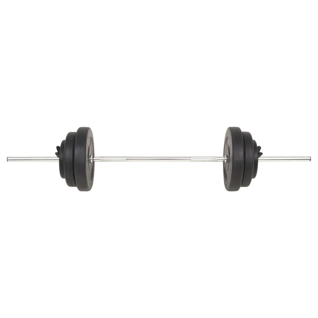 Set di manubri Long Bar 30 kg Fitness Bodybuilding Nero 02_0000742