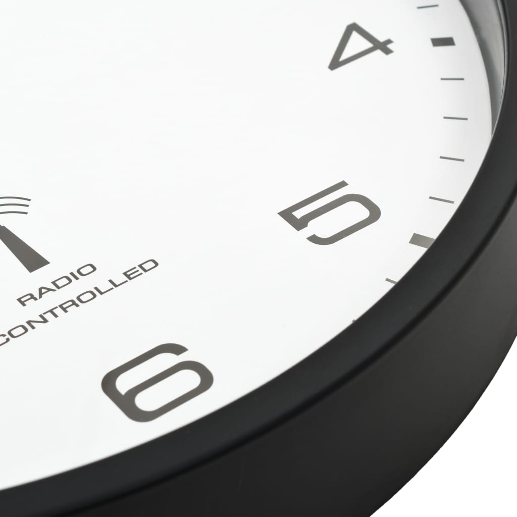 Orologio a Parete Radiocontrollato al Quarzo 31cm Bianco e Nero 50617