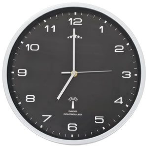 Orologio a Parete Radiocontrollato Movimento Quarzo 31 cm Nero 50618
