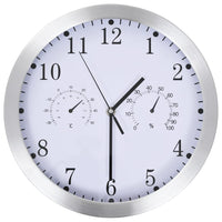 Orologio da Parete al Quarzo Igrometro Termometro 30 cm Bianco 50623