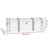 Baule in Legno Massello in Stile Vintage 120x30x40 cm cod mxl 48827