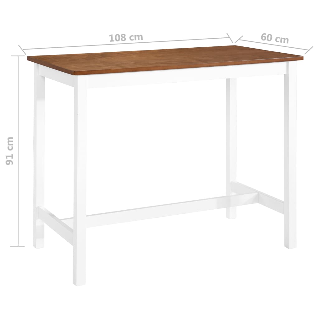 Tavolino da Bar in Legno Massello 108x60x91 cm 245548