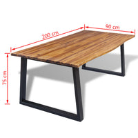 Tavolo da Pranzo Legno Massello Acacia 200x90 cm 245686