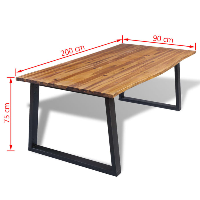 Tavolo da Pranzo Legno Massello Acacia 200x90 cm 245686