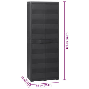 Armadietto da Giardino a 3 Ripiani Nero cod mxl 51294