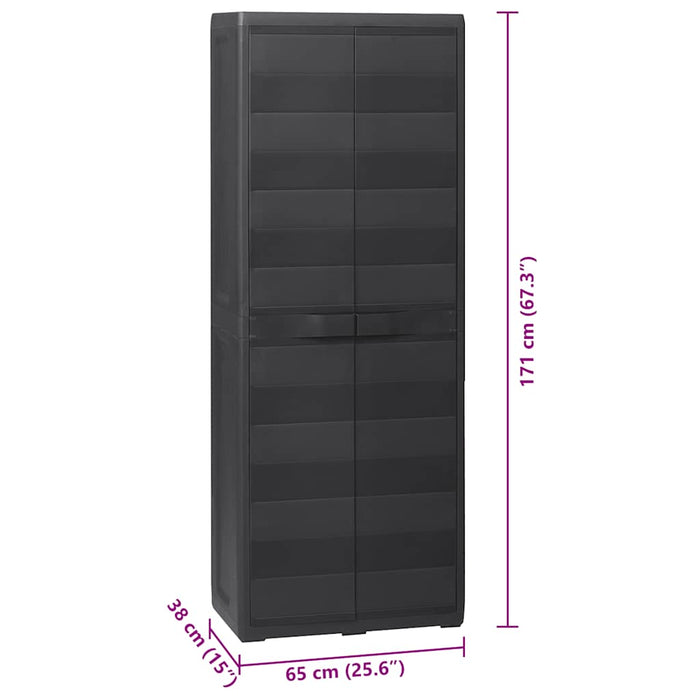 Armadietto da Giardino a 3 Ripiani Nero cod mxl 51294