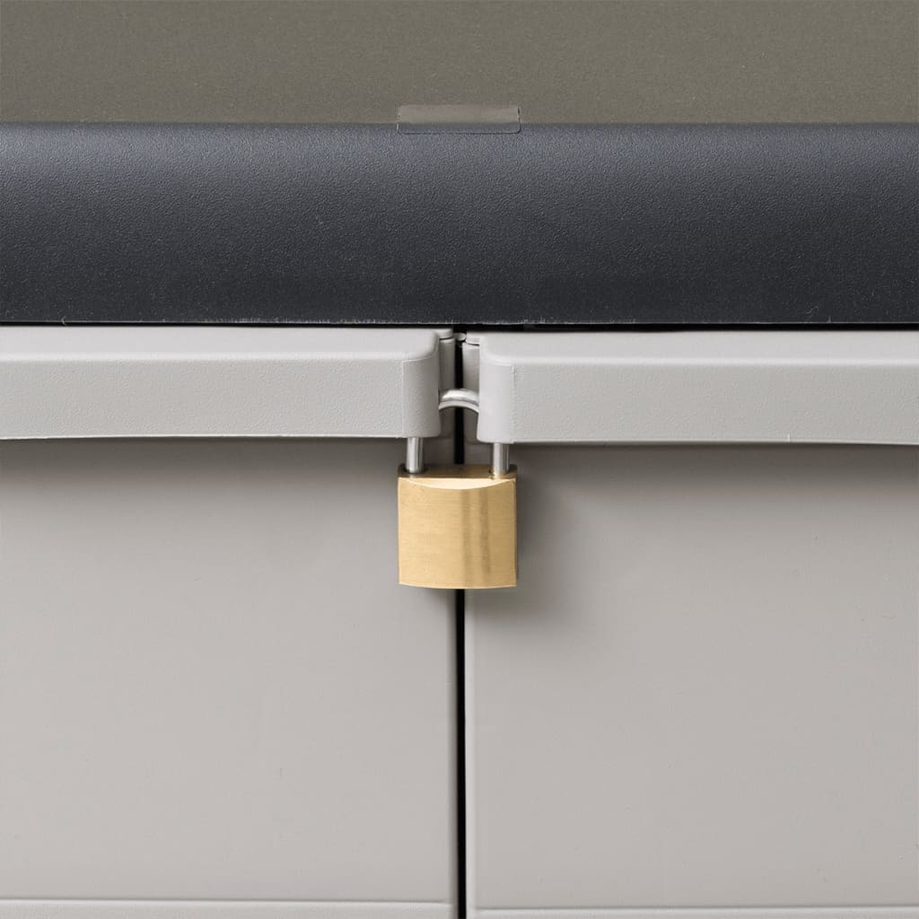 Armadietto da Giardino a 2 Ripiani Nero e Grigio 43705