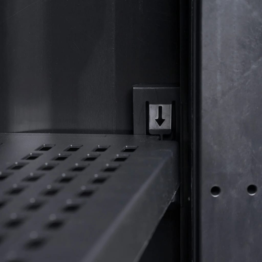 Armadietto da Giardino a 2 Ripiani Nero e Grigio 43705