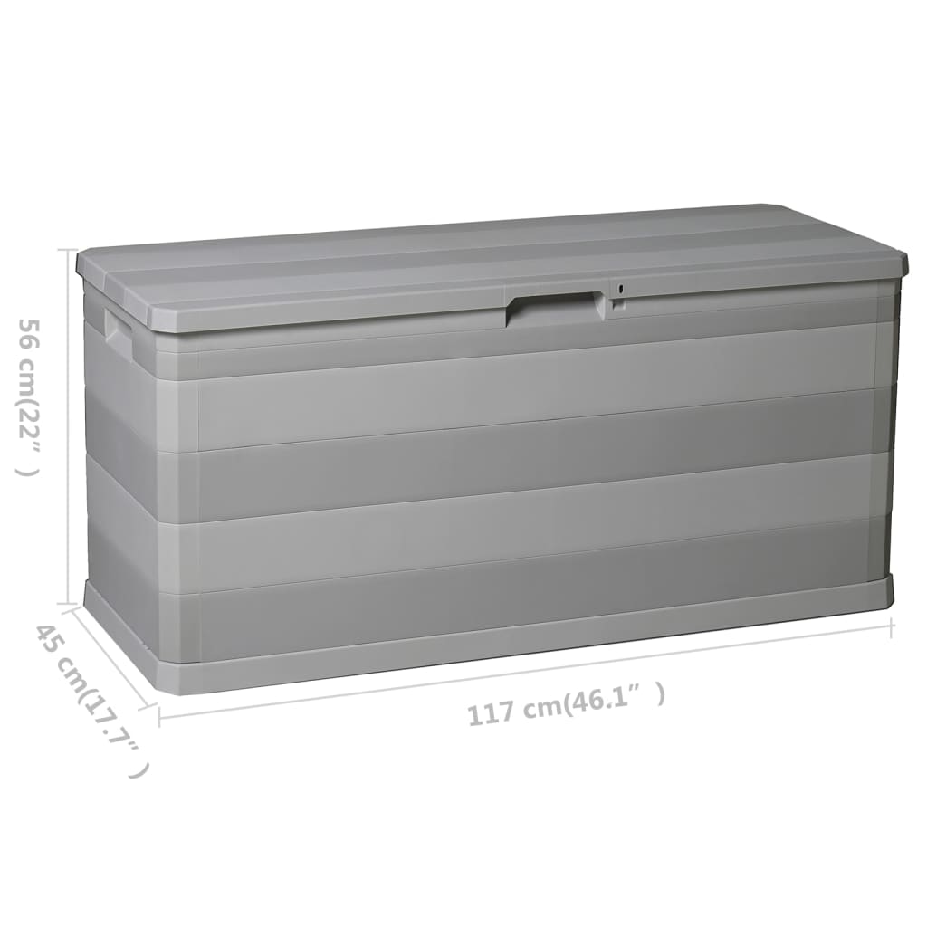 Cassapanca portaoggetti per mobili da giardino 117 x 45 x 56 cm grigio 02_0013079