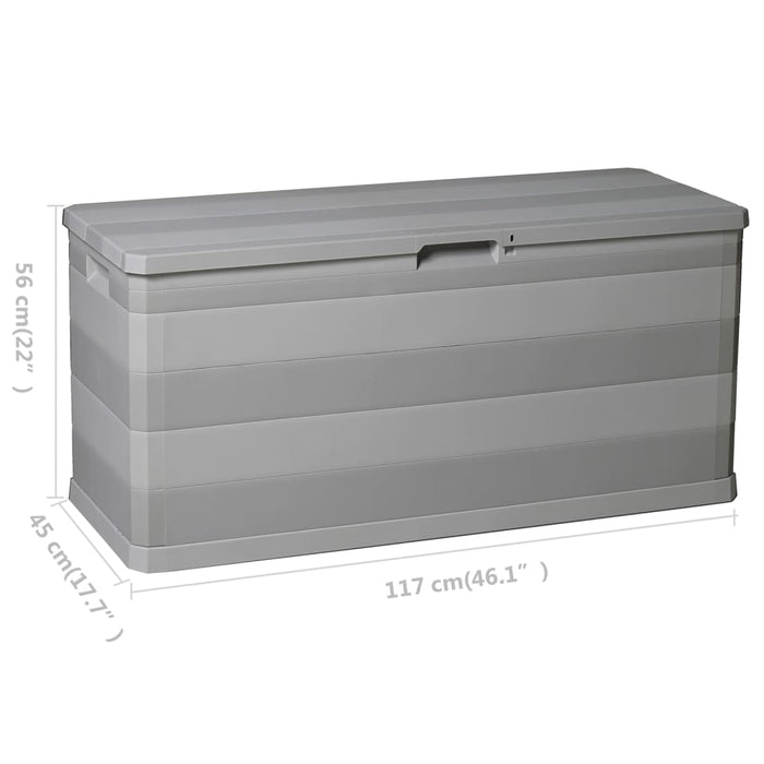 Cassapanca portaoggetti per mobili da giardino 117 x 45 x 56 cm grigio 02_0013079