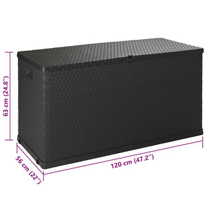 Baule da Giardino Antracite 120x56x63 cm in Rattan PP 43711