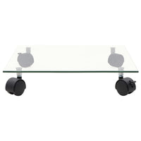 Pedane su Ruote per Piante 2pz Vetro Temperato 35x35cm Quadrato 245690