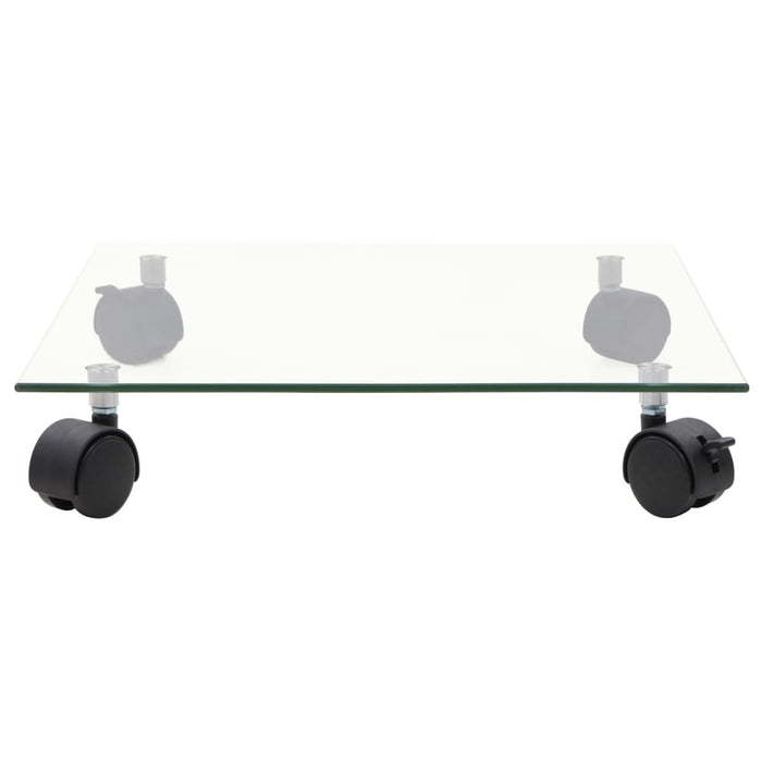 Pedane su Ruote per Piante 2pz Vetro Temperato 35x35cm Quadrato 245690