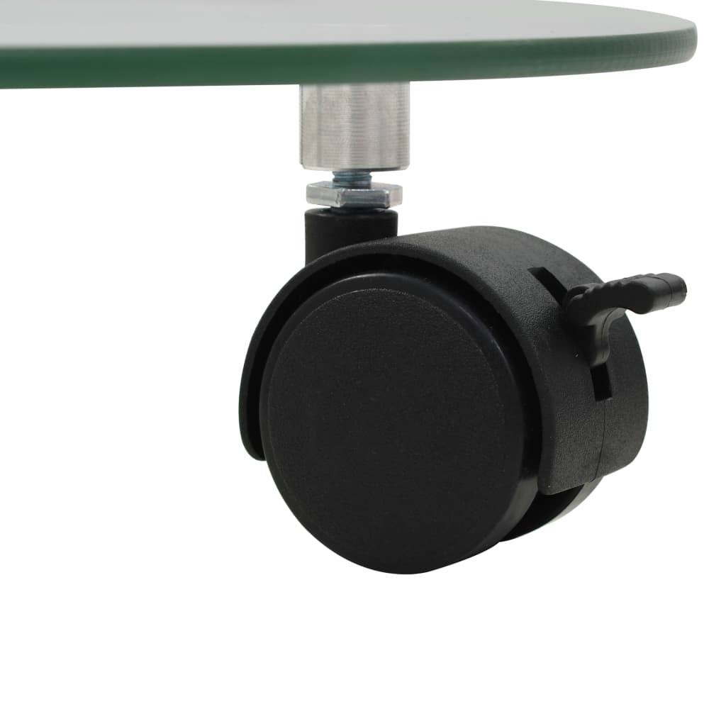 Pedane con Ruote per Piante 2pz in Vetro Temperato Rotondo 28cm 245691