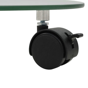 Pedane con Ruote per Piante 2pz in Vetro Temperato Rotondo 28cm 245691