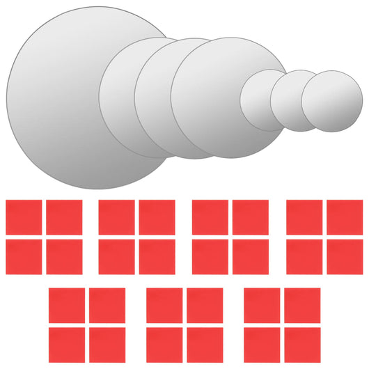 Set di Specchi da Parete 7 pz in Vetro Circolare 245692