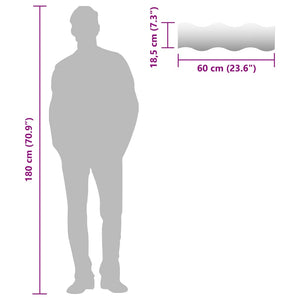 Specchi da Parete 4 pz 60x18,5 cm Vetro a Onda