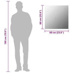 Specchio da Parete 60x60 cm Quadrato in Vetro 245700