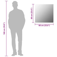 Specchio da Parete-Specchio a muro 60x60 cm Quadrato in Vetro