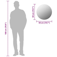 Specchio da Parete 50 cm in Vetro Circolare 245703