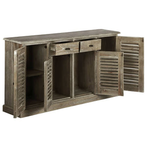 Credenza in Legno Massello di Mindi 145x32,5x77cm 245508