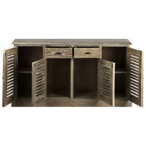 Credenza in Legno Massello di Mindi 145x32,5x77cm 245508