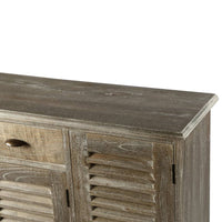 Credenza in Legno Massello di Mindi 145x32,5x77cm 245508