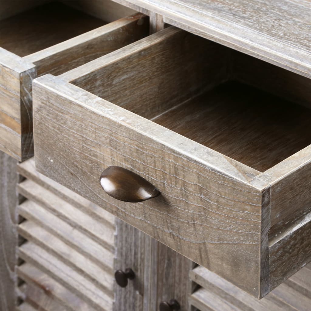 Credenza in Legno Massello di Mindi 145x32,5x77cm 245508