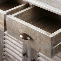 Credenza in Legno Massello di Mindi 145x32,5x77cm 245508